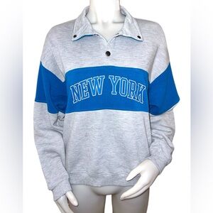 Forever 21 Gray and Blue New York Sweatshirt